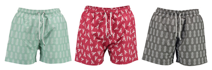 Set of Classic men’s swimwear Sports Quick Dry. Beach shorts Bermudas. Trunks swimming with  print.