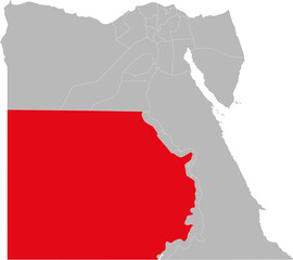New Valley governorate highlighted on Egypt map. Business concepts and backgrounds.