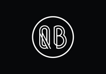 Initial Monogram Letter Q B Logo Design Vector Template. Q B Letter Logo Design