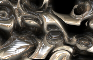 strange abstract scifi metal steel