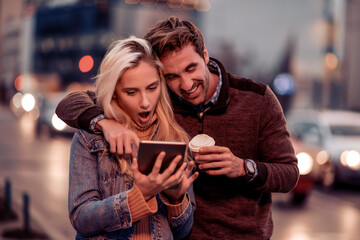 Couple taking a selfie.