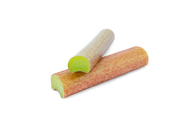 Fresh rhubarb isolated on a white background