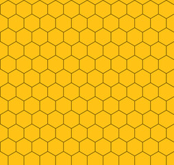 Yellow seamless honeycomb background for design, stock vector illustration