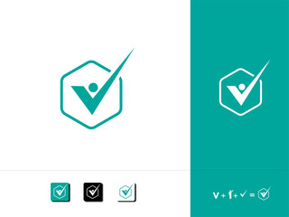 V LOGO design with app icon creative logo 