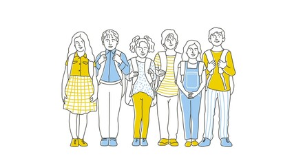 Group of school children. 