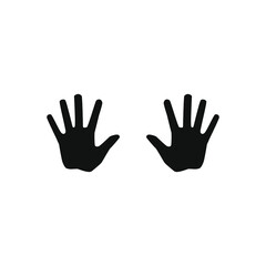 Fototapeta na wymiar Two black palms on a white background, emblem. logo, vector illustration 