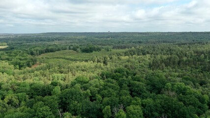 Fototapeta na wymiar survol de la forêt de Rambouillet près de Versailles