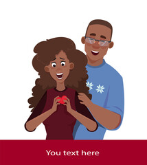 couple in love on a white background.  vector