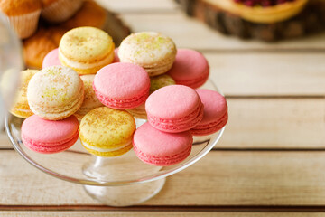 Colorful summer shot of candy bar on wooden table