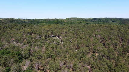 Fototapeta na wymiar Forêt de Fontainebleau, vue du ciel (île-de-France)