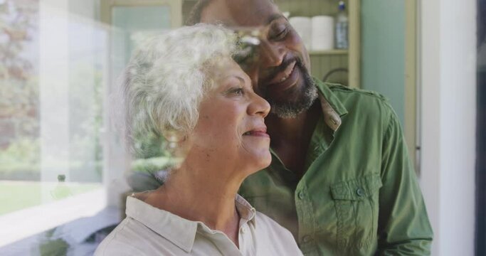 Senior African American husband and mixed-race wife spending time together
