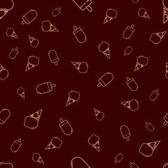 Ice Cream seamless pattern, graphic design template, vector illustration