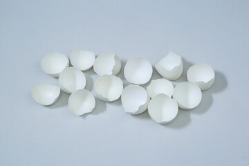 Beautiful egg shells isolated on white background