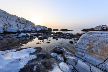 sunrise in Aliki. Thassos island, Greece
