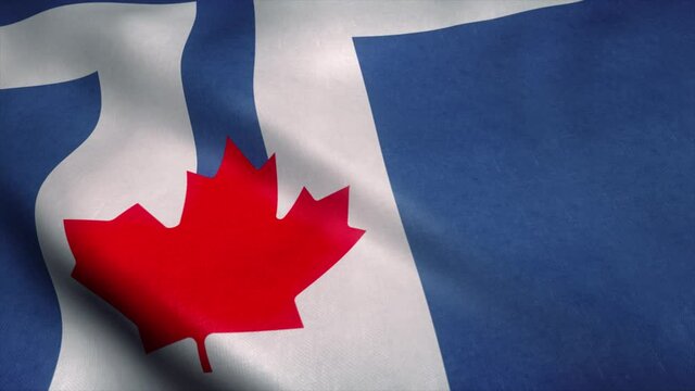 Flag of Toronto waving in wind. Realistic Toronto flag background