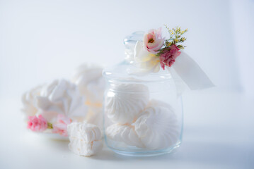 Fototapeta na wymiar marshmallows in a jar