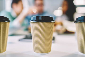 Mock up copy space coffee to go cup for logo