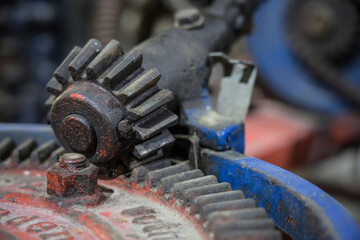 close up of an old mechanism