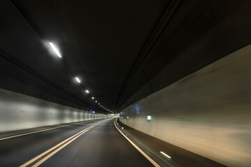 fast moving traffic in a tunnel