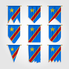 Democratic Republic of the Congo Flag in Different shapes, Flag of DR Congo in Various Shapes