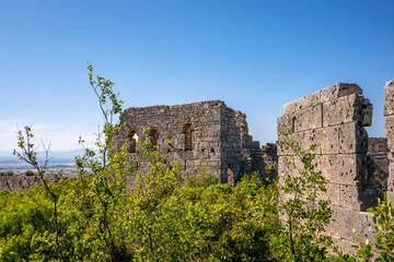Fototapeta premium The remaining from Sillyon, which was an important fortress and city near Attaleia in Pamphylia, on the southern coast of modern Turkey.
