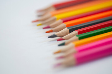 Fototapeta premium A group of pencils of assorted colours