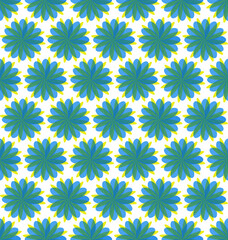 seamless pattern with blue flowers