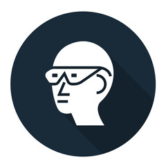 Wear Eye Protection Sign Isolate On White Background,Vector Illustration EPS.10