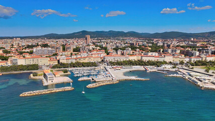 Amazing aerial view of Livorno coastline, Tuscany