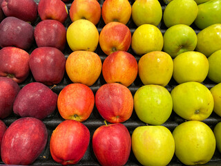 A bin of stacks of apples