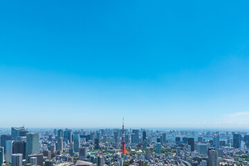 (東京都-都市風景)青空と芝公園側風景４