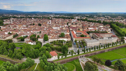 Amazing aerial view of Lucca, Tuscany
