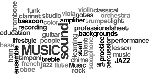 Music wordcloud illustration.