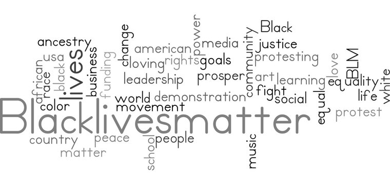 Black Lives Matter wordcloud Illustration.