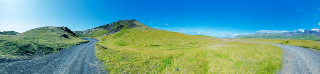 Fototapeta na wymiar Amazing crater of Iceland, panoramic view in summer season