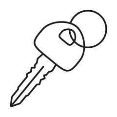 Car key / vehicle or automobile key line art icons for apps and websites