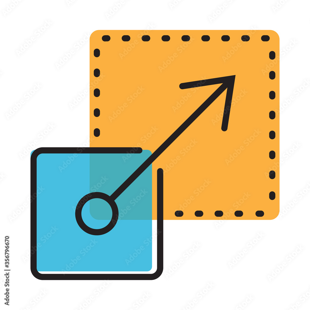 Wall mural scalability or scalable system flat colors icons for apps and websites