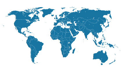 Fototapeta na wymiar detailed silhouette of World political map