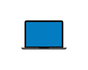 laptop computer icon with blank display - notebook pc 
 vector icon with blank screen for web, app, software