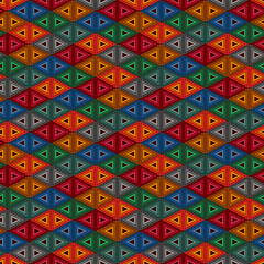 Contemporary grid pattern. Triangles motif. Repeated geometrical figures, lines ornament. Modern abstract background. Seamless surface design. Ethnic style wallpaper. Digital paper, textile print.