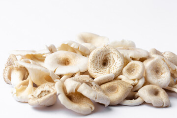 Background of fresh whole mushrooms, healthy food