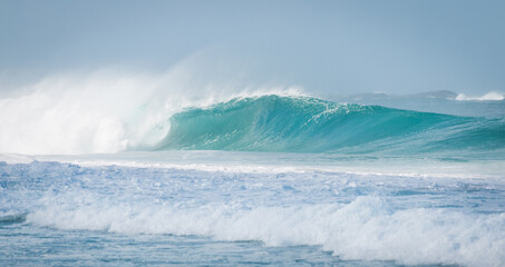 waves crashing on the beach