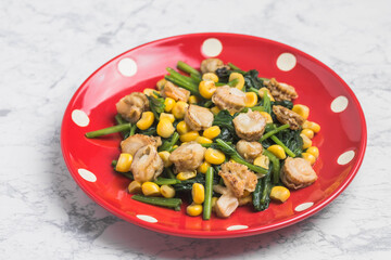 ホタテとホウレン草のバター炒め