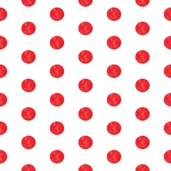 Foto op Plexiglas Kleurrijke polka dots naadloze patroon op witte achtergrond. Aquarel hand getekende illustratie. Perfect voor textielbedrukking, verpakking, behang, decoratie, enz. © Katya Ptitsa
