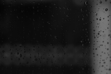 Drops of rain on glass background