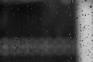 Drops of rain on glass background