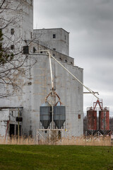 View of grain elevators from Kelso Beach Park in Owen Sound, Ontario, Canada