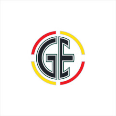 Obraz premium GE monogram logo with a broken circle line