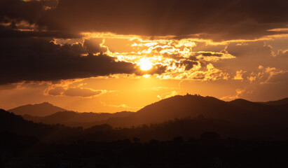 sunset in the mountains