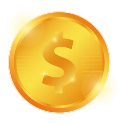 Dollar gold coin, logo 